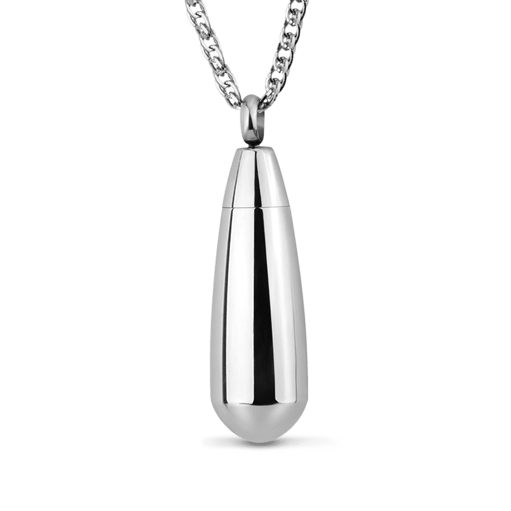 Sterling Silver Teardrop Cremation - Ash Necklace - Cherished Emblems
